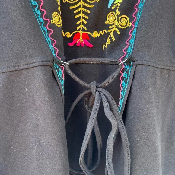 Double D Ranch Embroidered Black Jacket Festival Full Zip Western Sweater Small - Picture 6 of 10